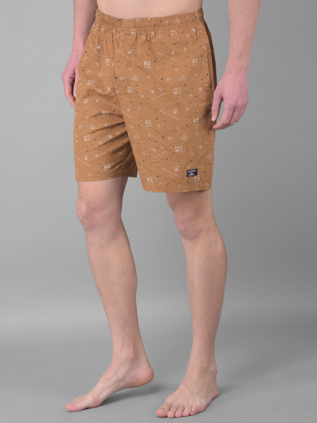 cobb khaki printed shorts