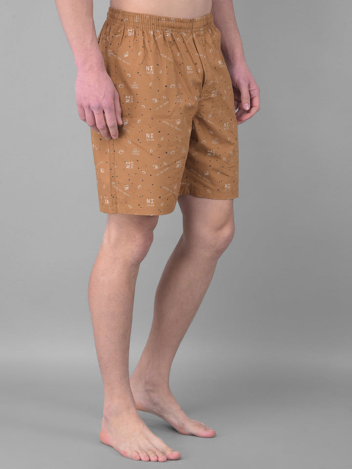 cobb khaki printed shorts