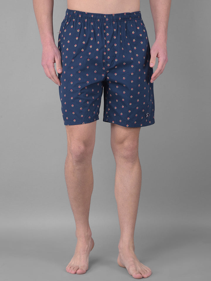 cobb navy blue printed shorts