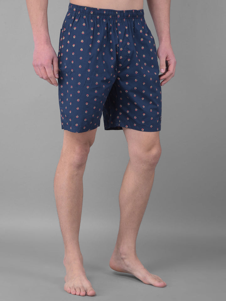 cobb navy blue printed shorts