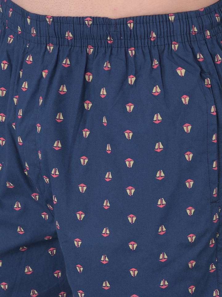 COBB NAVY YELLOW PRINTED SHORTS