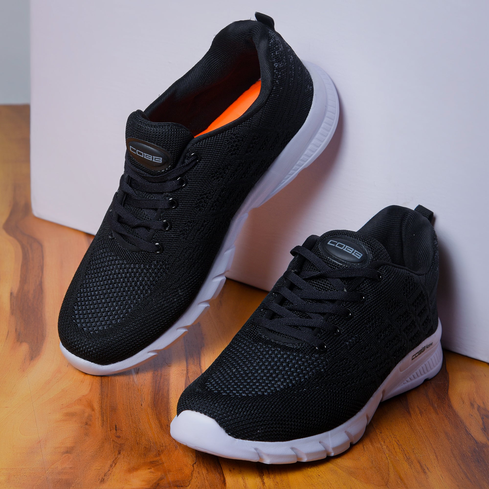 Men's black best sale running shoes