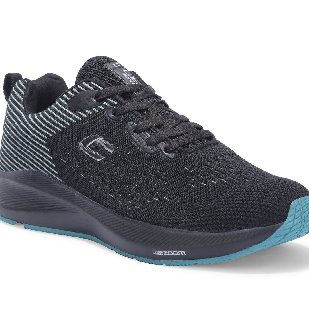 COBB SEA'S SLEEK BLACK AND GREEN RUNNING SHOES