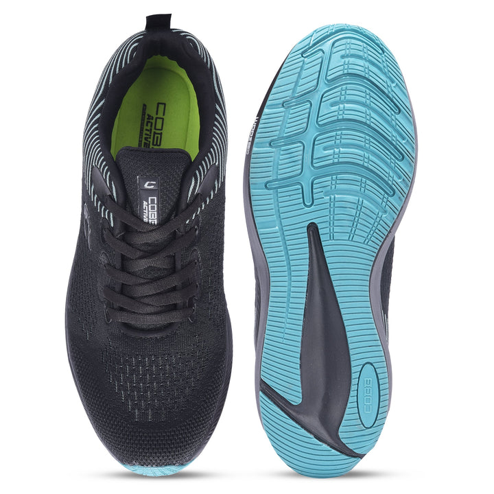 COBB SEA'S SLEEK BLACK AND GREEN RUNNING SHOES