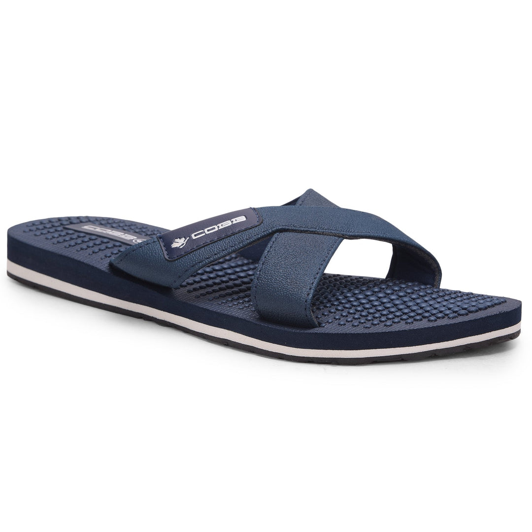 Cobb Mens Navy Blue Sliders