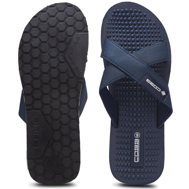 Cobb Mens Navy Blue Sliders