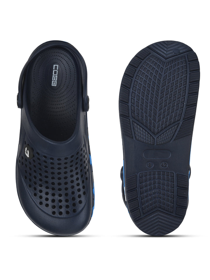 Cobb Mens Navy Blue Clogs