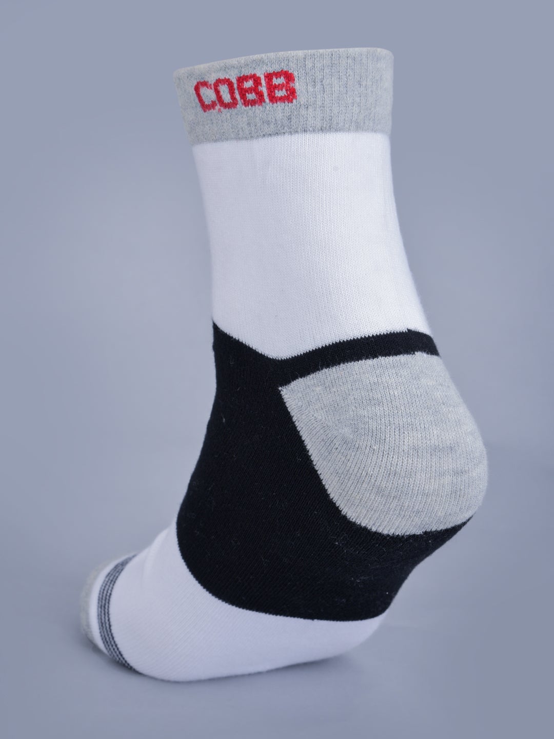 Cobb White Half Ankle Socks Black
