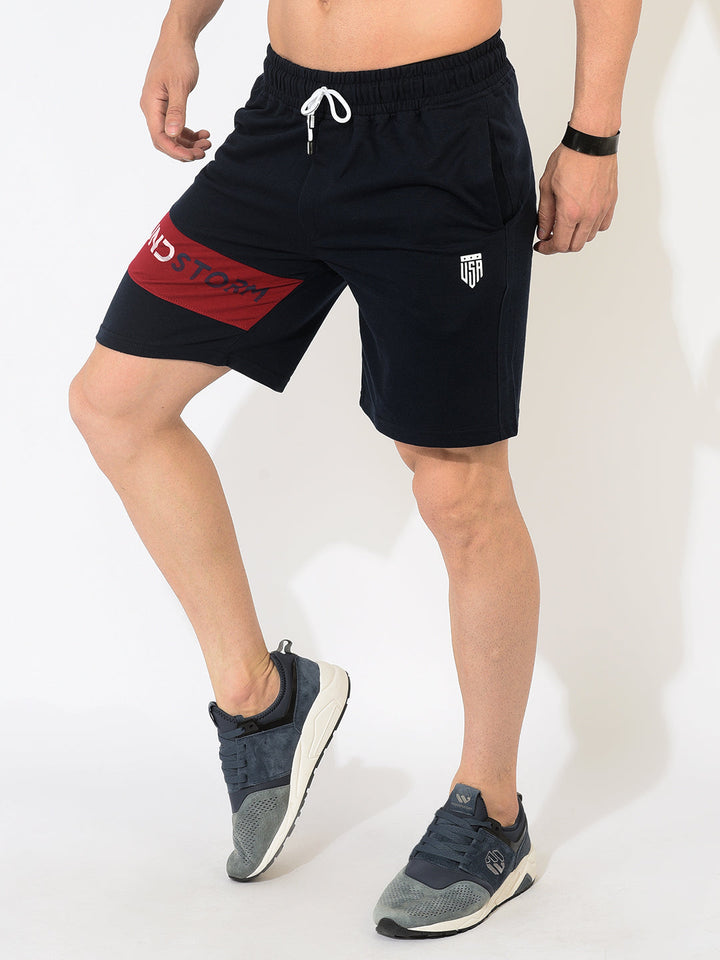 Cobb Navy Blue Solid Shorts