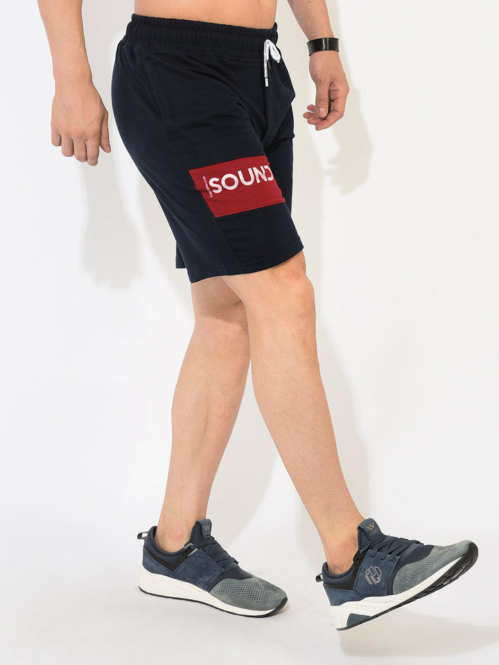 Cobb Navy Blue Solid Shorts