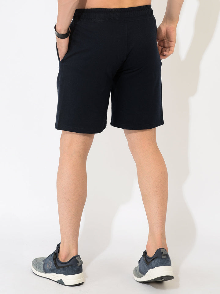 Cobb Navy Blue Solid Shorts