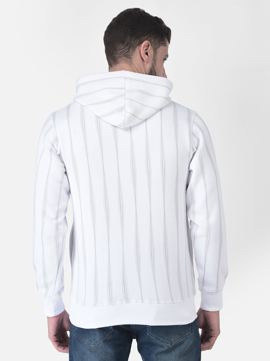 Cobb White Printed Round Neck Sweatshirt