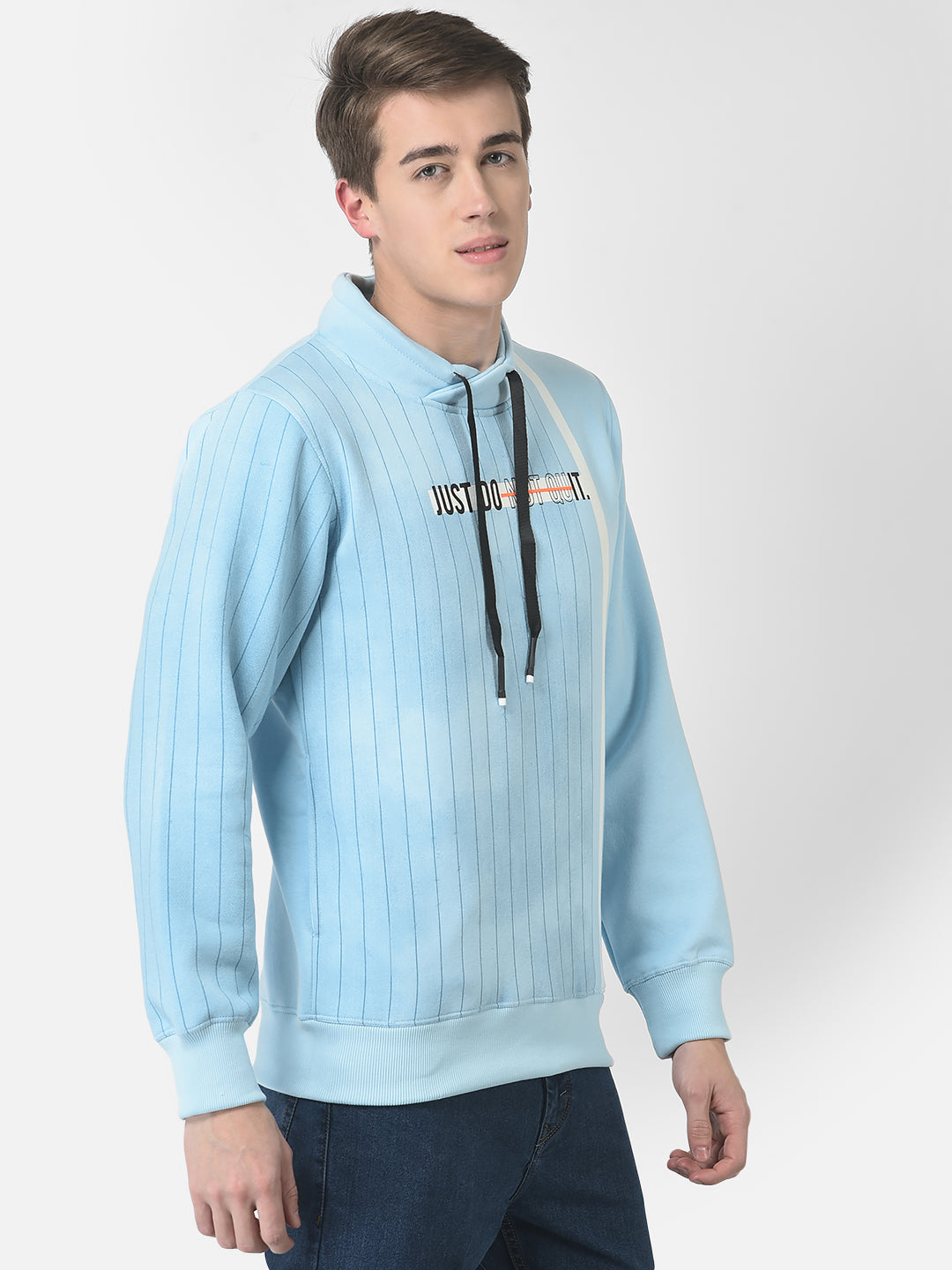 Cobb Sky Blue Printed Round Neck Sweatshirt