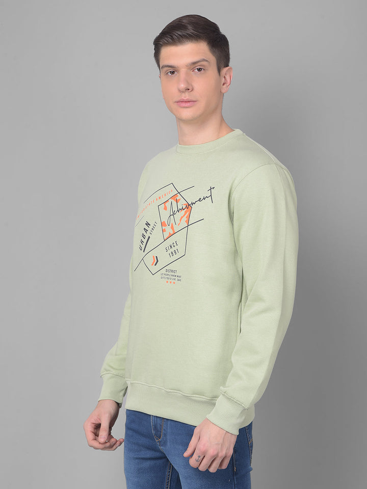 COBB SEA GREEN PRINTED ROUND NECK SWEATSHIRT