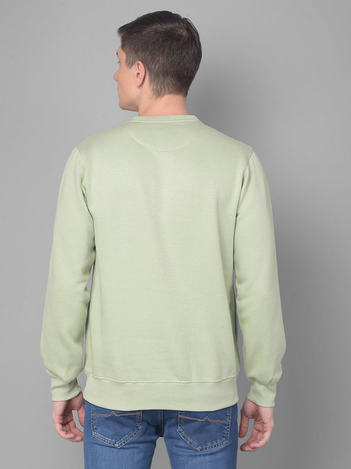 COBB SEA GREEN PRINTED ROUND NECK SWEATSHIRT