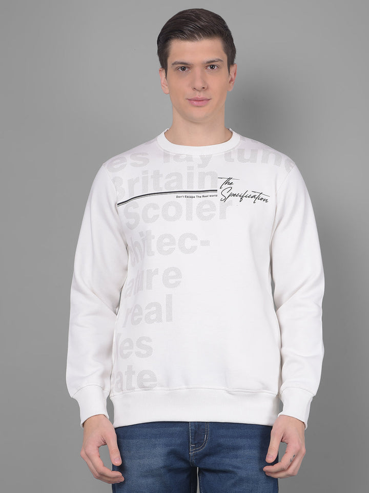 cobb off white printed round neck sweatshirt