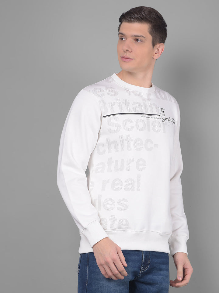 cobb off white printed round neck sweatshirt