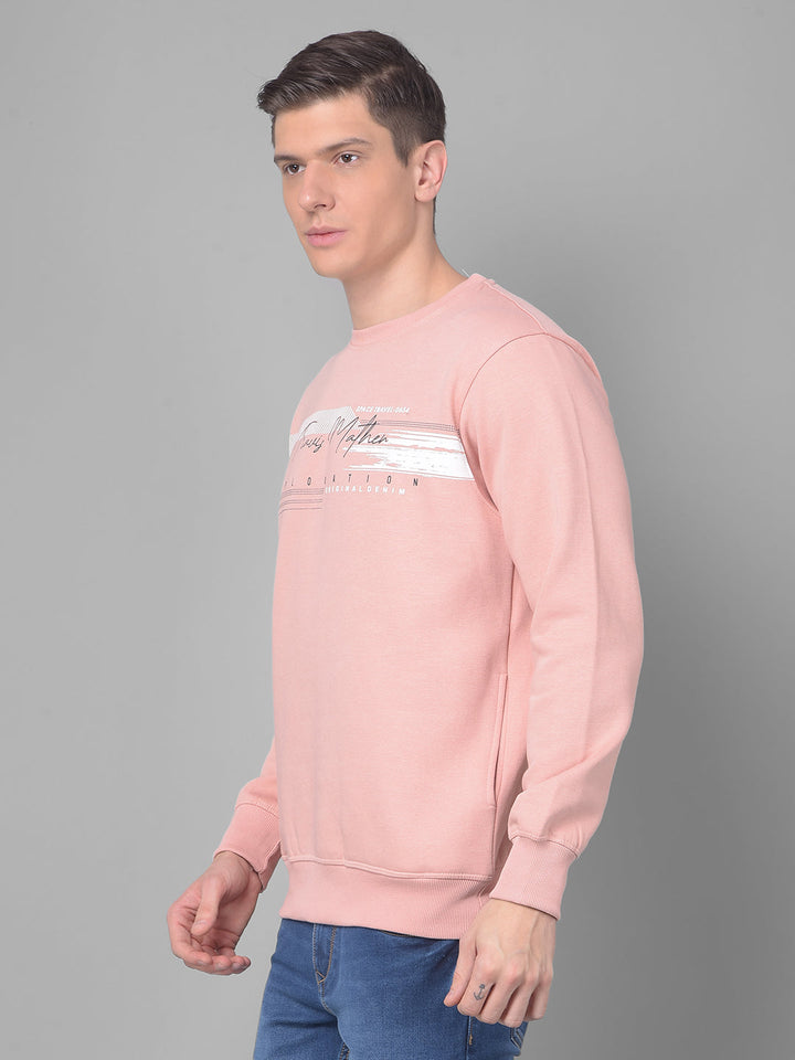 COBB MAUVE PRINTED ROUND NECK SWEATSHIRT