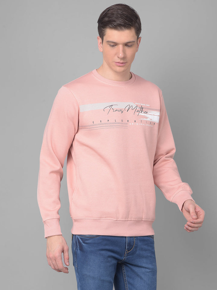 COBB MAUVE PRINTED ROUND NECK SWEATSHIRT