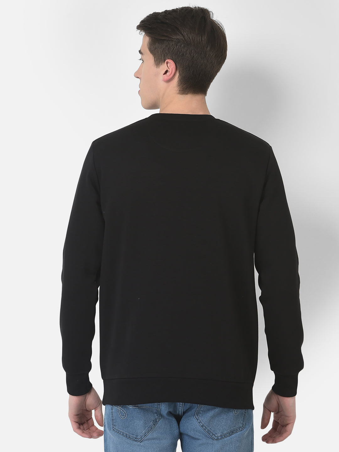 Cobb Black Printed Round Neck Sweatshirt