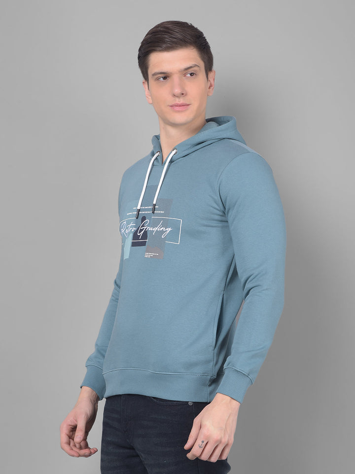 cobb teal blue printed classic hoodie