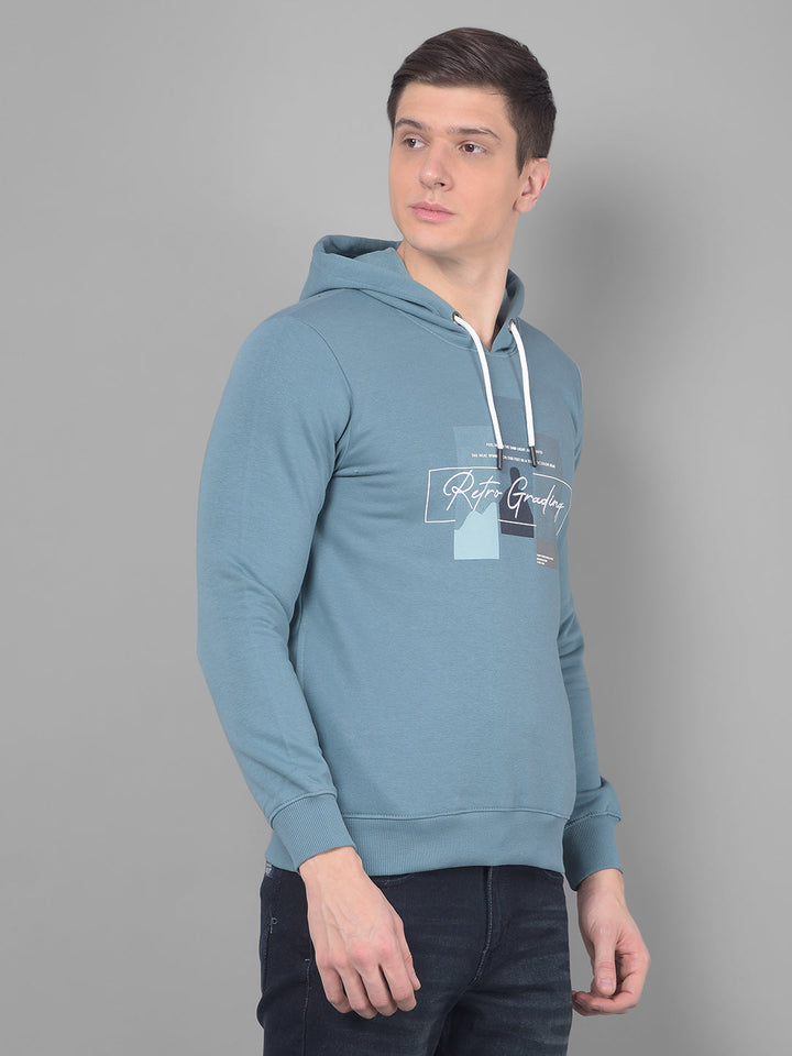 cobb teal blue printed classic hoodie