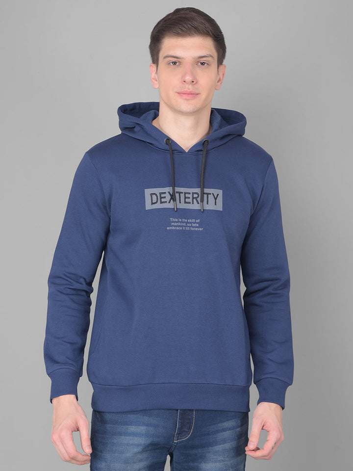 COBB DENIM BLUE PRINTED CLASSIC HOODIE