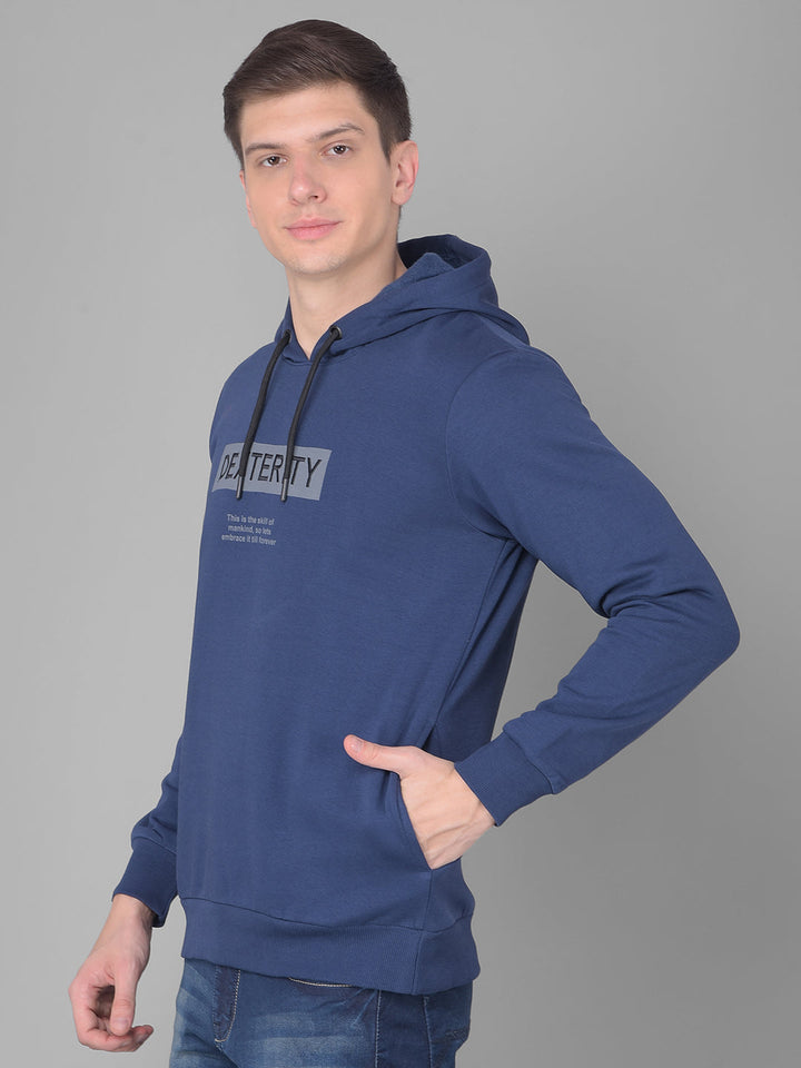 COBB DENIM BLUE PRINTED CLASSIC HOODIE