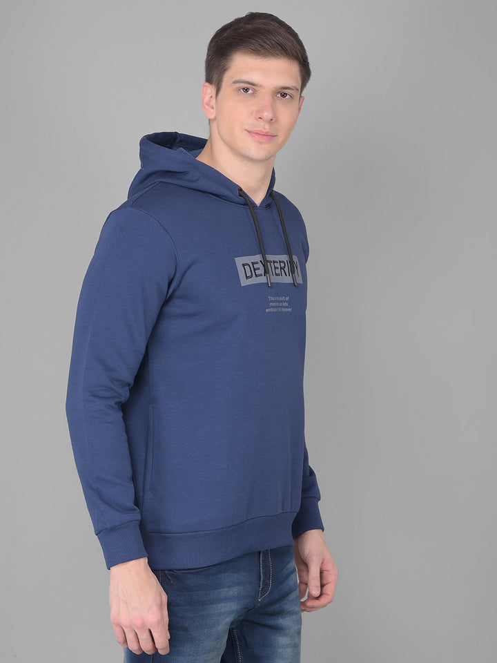 COBB DENIM BLUE PRINTED CLASSIC HOODIE