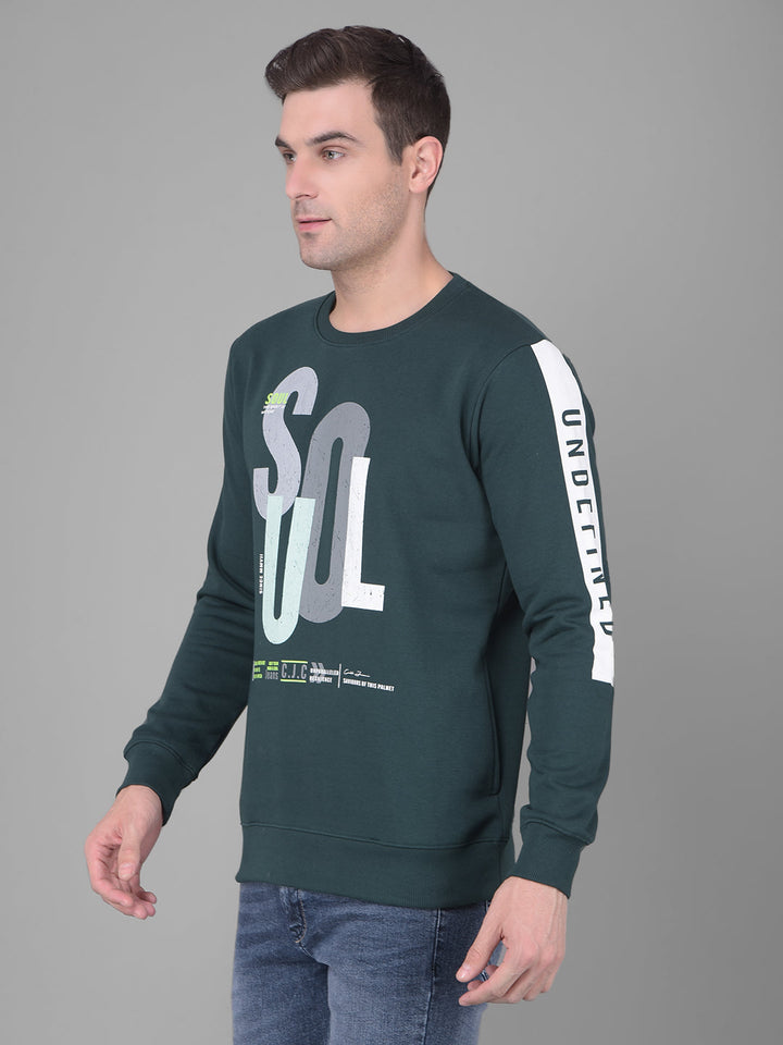 cobb green printed round neck sweatshirt