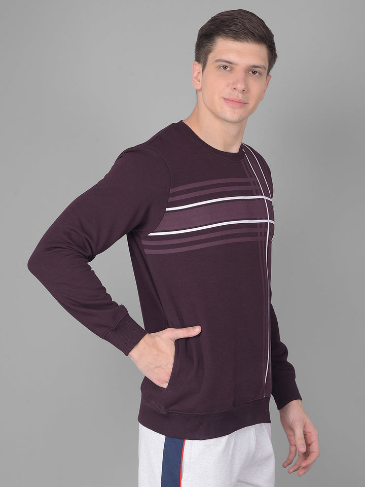 COBB WINE PRINTED ROUND NECK SWEATSHIRT