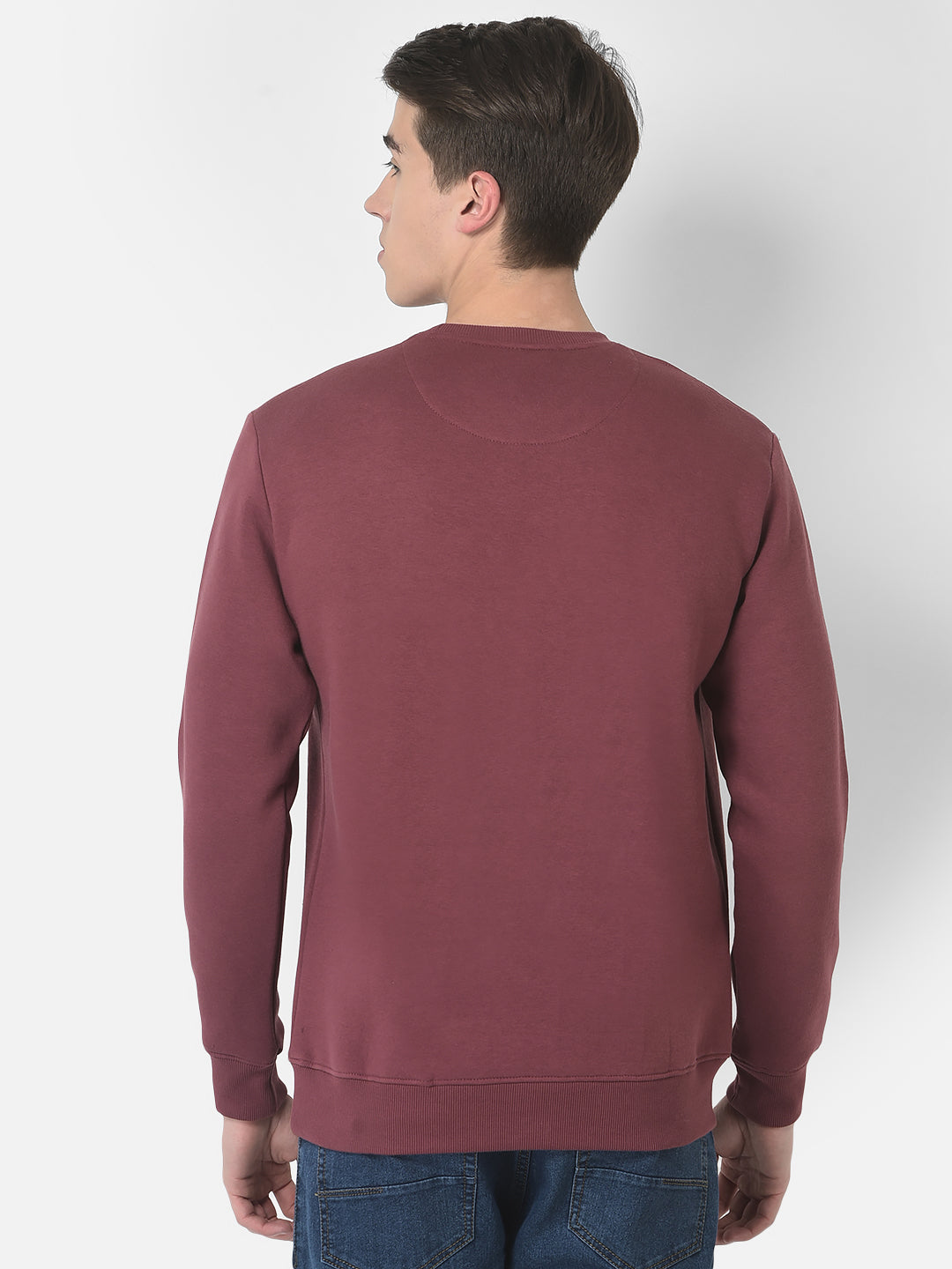 Cobb Maroon Printed Round Neck Sweatshirt