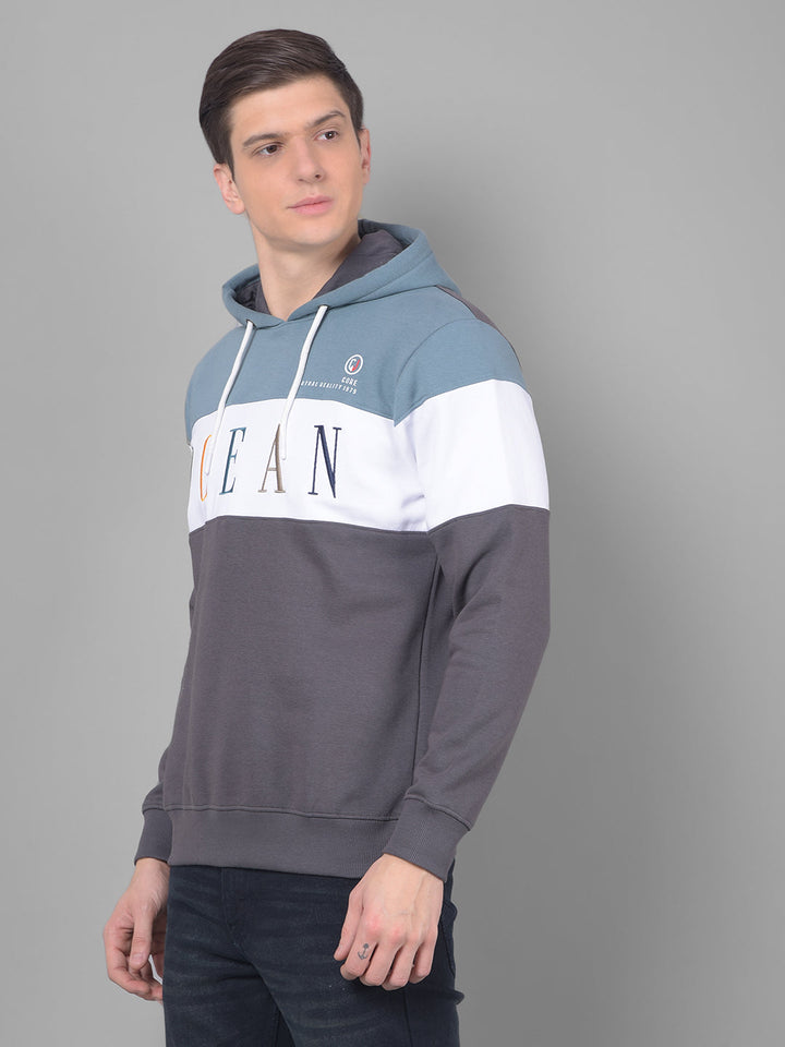 cobb aqua printed classic hoodie