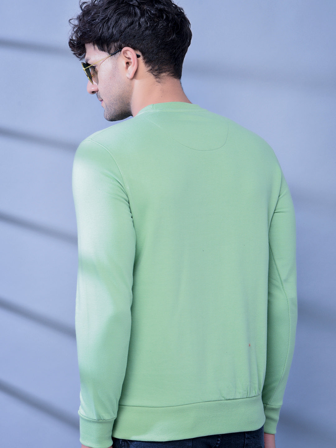 Cobb Green Printed Round Neck Sweatshirt