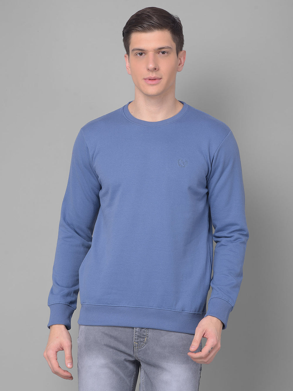 COBB SOLID AIR FORCE BLUE ROUND NECK SWEATSHIRT BLUE