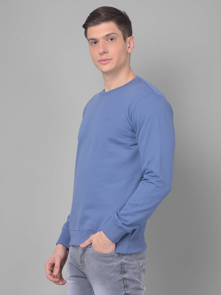 COBB SOLID AIR FORCE BLUE ROUND NECK SWEATSHIRT