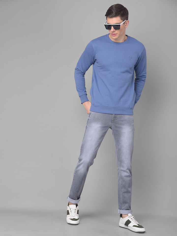 COBB SOLID AIR FORCE BLUE ROUND NECK SWEATSHIRT