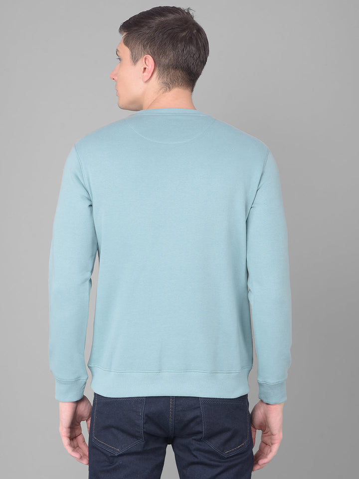 COBB SEA GREEN PRINTED ROUND NECK SWEATSHIRT