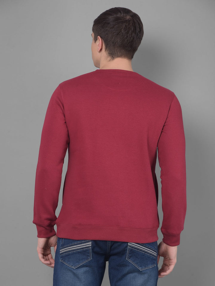 cobb red printed round neck sweatshirt