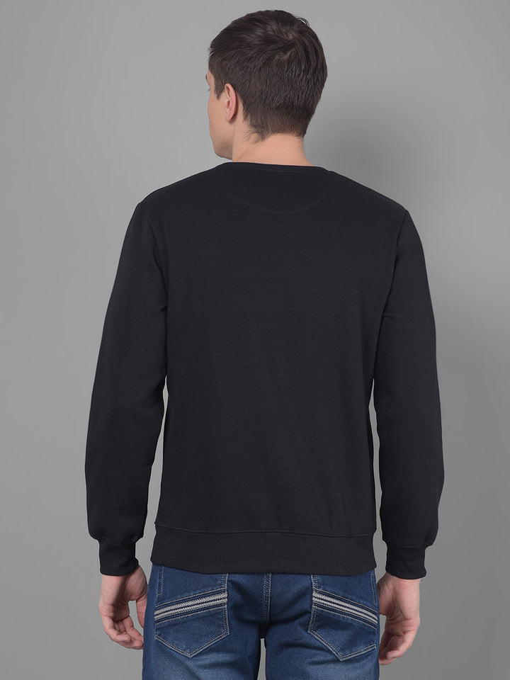 cobb navy blue printed round neck sweatshirt