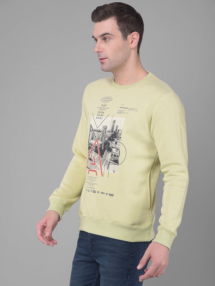 cobb lightgreen printed round neck sweatshirt