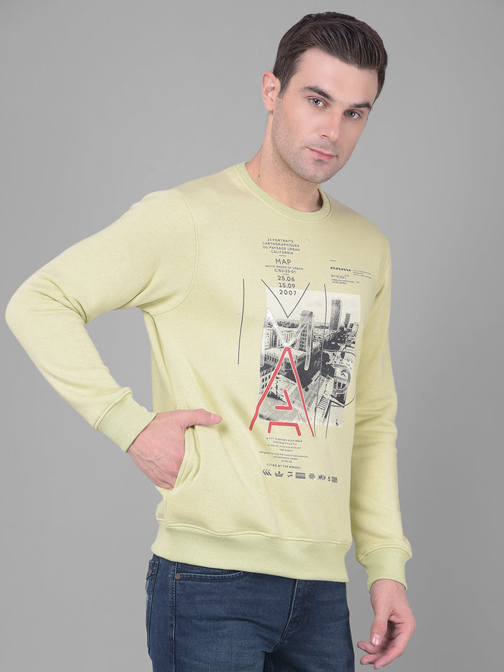 cobb lightgreen printed round neck sweatshirt