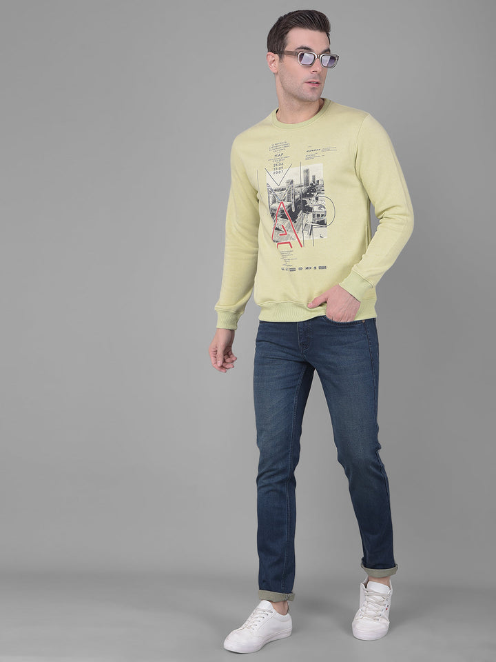 COBB LIGHTGREEN PRINTED ROUND NECK SWEATSHIRT