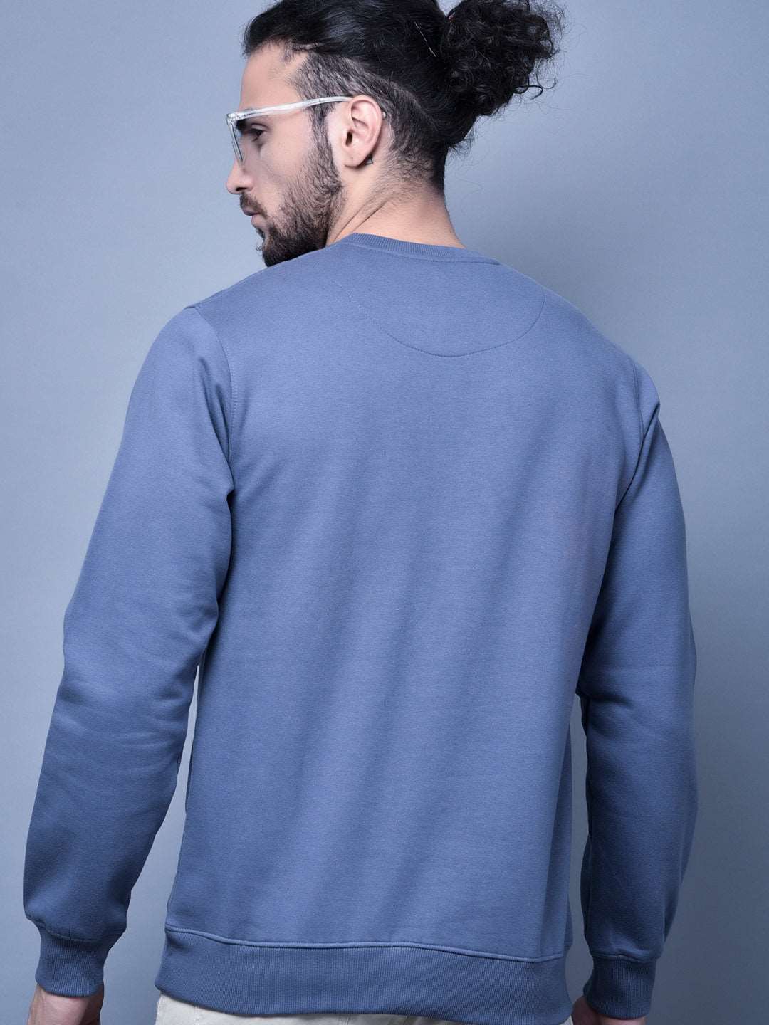 Cobb Blue Printed Round Neck Sweatshirt