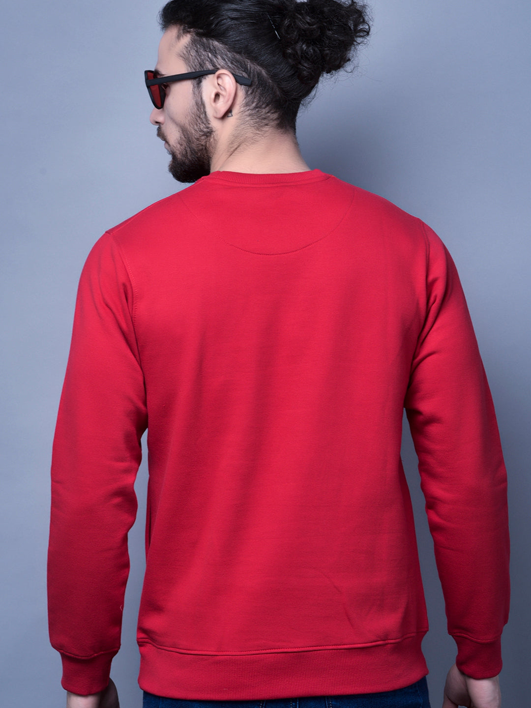 Cobb Red Printed Round Neck Sweatshirt
