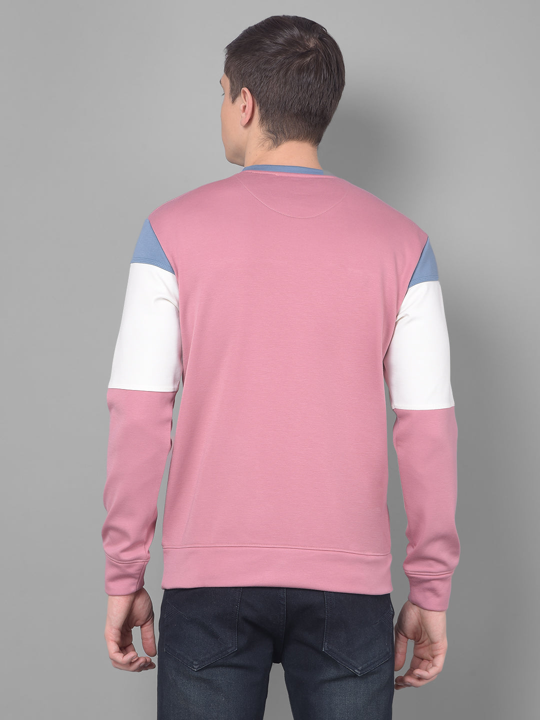 cobb air force blue pink printed round neck sweatshirt