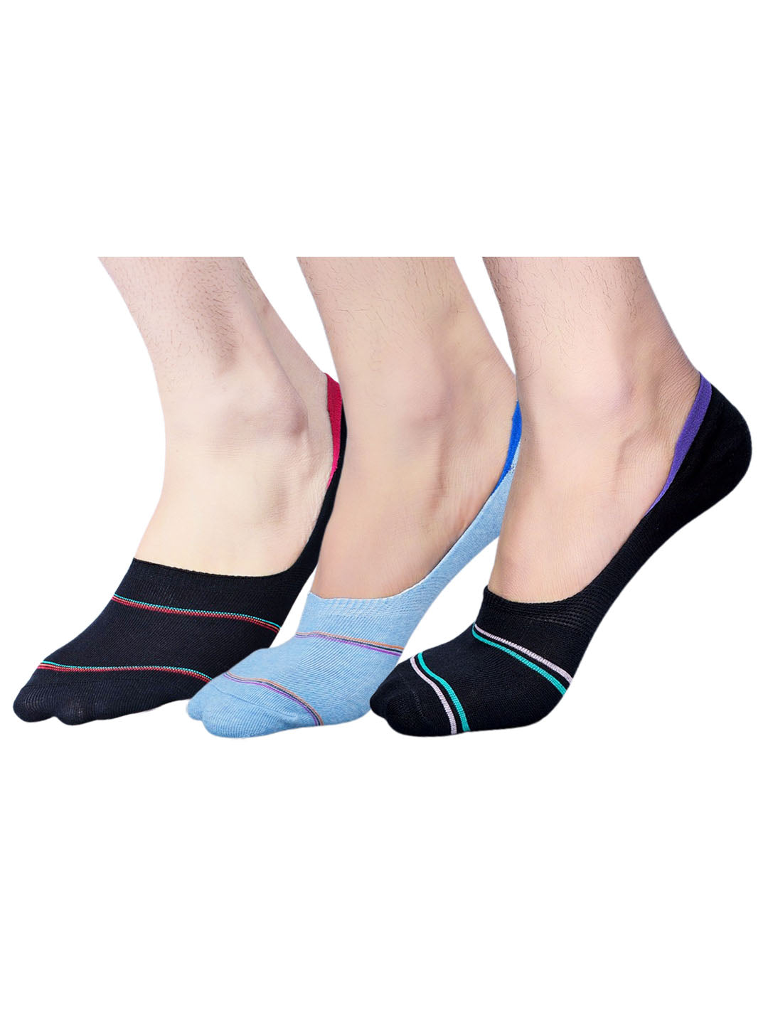 Cobb Multi Color Footie Shoe Liner Socks Pack of 3