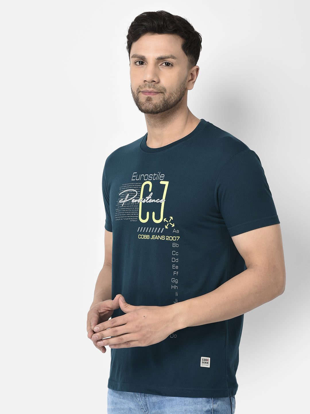 Cobb Teal Printed Regular Fit T-Shirt