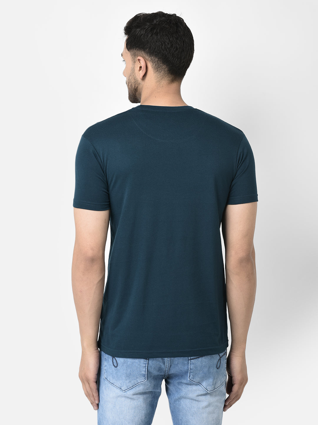 Cobb Teal Printed Regular Fit T-Shirt