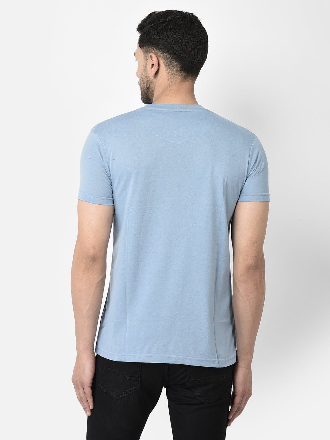 Cobb Sky Blue Printed Regular Fit T-Shirt